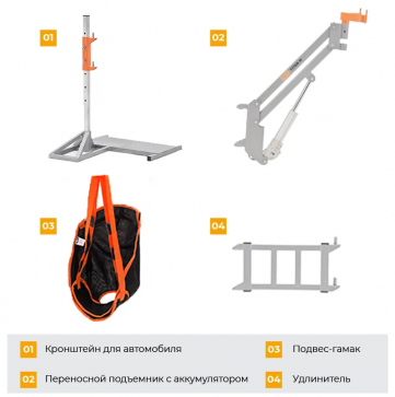 Подъемник электрический MET TITAN M (комп.4) АВТОМОБИЛЬНЫЙ (подъемник, удлин, а/м кронштейн, подвес) - 5